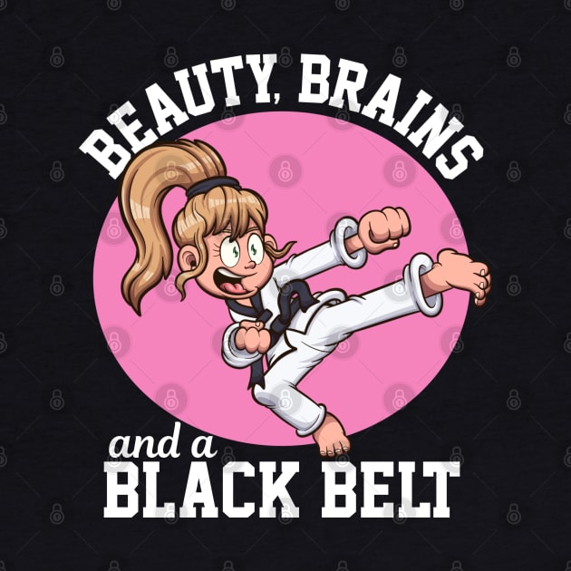 Beauty, Brains And A Black Belt Cartoon by TheMaskedTooner